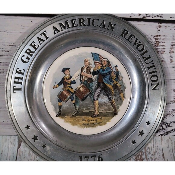 The Great American Revolution 1776 The Spirit Of 76 Pewter  Plate 1976 - Picture 4 of 17